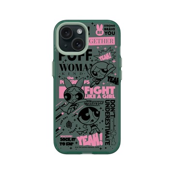 iPhone 15 Clear 憂墨綠 - The Powerpuff Girls 飛天小女警 - 女孩的力量海報款