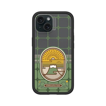iPhone 15 Mod NX 黑 - 老屋顏 Old House Face - 鐵窗花 - 富士山