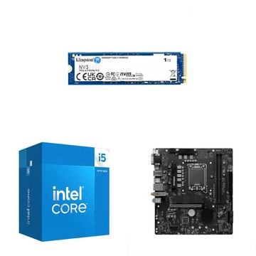 Intel 〈鈔省價〉i5-14400+微星 B760M BOMBER WIFI D4 主機板+金士頓 NV3 1TB SSD