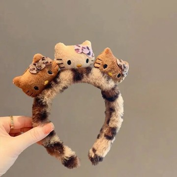 kitty 髮箍🎀 可愛毛絨發箍女秋冬黑皮凱蒂貓 kitty髮飾 可愛髮箍 洗臉髮箍 日系髮箍 造型髮箍 髮箍 髮飾