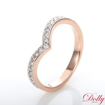 Dolly 14K金 天然鑽石 0.20克拉玫瑰金鑽石戒指
