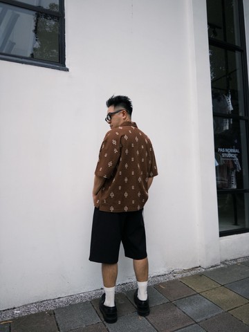 Stone As - Jacquard  Shirt / 寬短剪裁襯衫