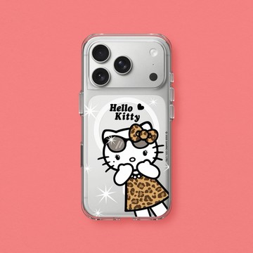 【犀牛盾】iPhone 15/16/17系列 Clear MagSafe兼容 抗黃化透明防摔磁吸手機殼/Hello Kitty/豹紋長腿款(兩色可選)