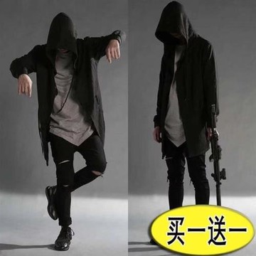 暗黑者巫師斗篷中長款衛衣刺客信條風衣連帽男士中長款披風外套男