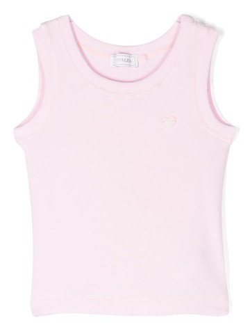 Monnalisa - logo-plaque top - kids - Elastane/Viscose - S - Pink