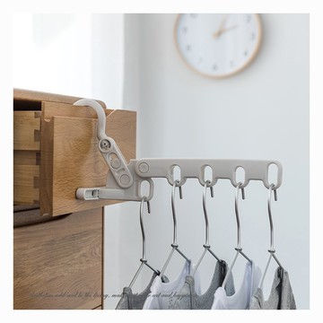 LiFArt 日式室內五連衣架掛鉤 免工具 五孔間隔吊掛 露營/旅行/商務出差都適用  白色  1個