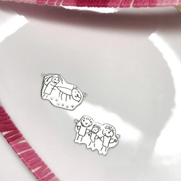 客製化禮物 -  兒童圖畫 刻畫刻字 純銀項鍊 小朋友