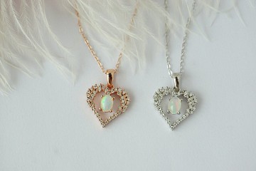 蛋白石 925 純銀 型墜飾項鍊