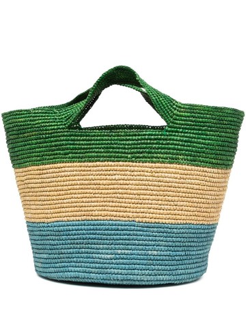 Sensi Studio - stripe straw tote bag - women - Straw - One Size - Blue