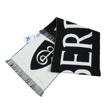 Burberry 品牌徽標字母logo羊毛圍巾(黑)