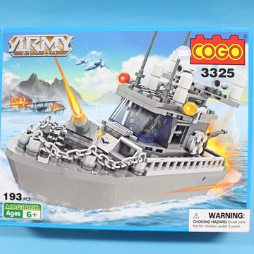 COGO 積高積木 3325 巡邏艦積木 約193片入/一盒入(促350) 可與樂高混拼~CF120873~【領券滿額再折千11/30止】