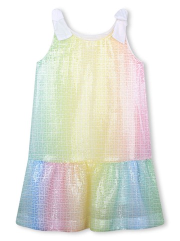 Givenchy Kids - 4G gradient sequinned A-line dress - kids - Polyester - 10 - Yellow