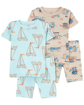 Baby 4-Piece Sail Boat 100% Snug Fit Cotton PJs