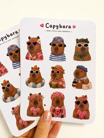 動物 - 可愛水豚貼紙 Capybara 手帳貼紙