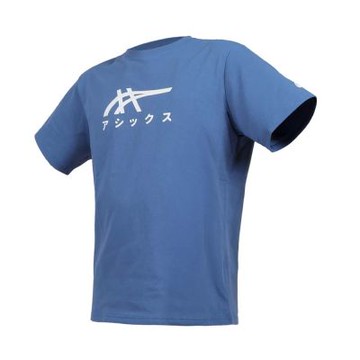 ASICS 男短袖T恤-吸濕排汗 運動 上衣 休閒 2011D408-401 墨藍白