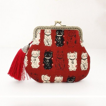 招財貓 和風口金包 零錢袋 化妝包 斜背包 小收納包 生日禮物