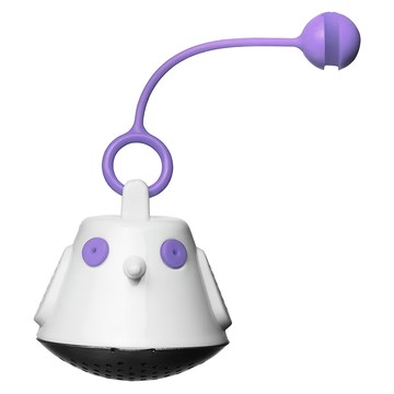 QDO 水中鳥濾茶器，不鏽鋼、矽膠、塑膠材質  直徑4.5 x 3.7cm 繩長 7cm  1個