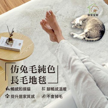 【寢室安居】2入組_北歐加厚仿兔毛地毯60×160cm(長毛/床邊地毯/客廳地毯/臥室)