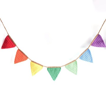 編織彩虹三角旗 (派對/露營/野餐/生日佈置裝飾) 掛旗 掛飾 吊旗