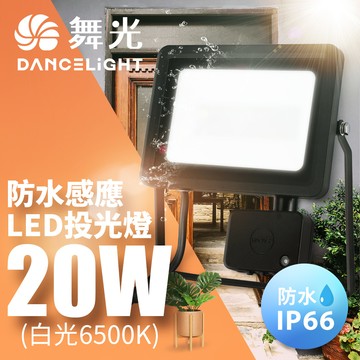 DanceLight舞光 微波感應泛光燈20W IP66防水 防眩強化玻璃(白光/黃光)