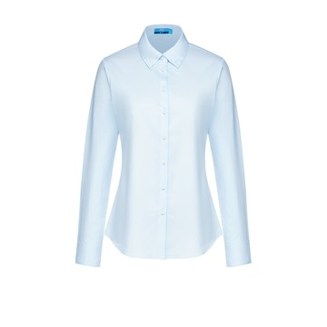 商務免熨防皺速乾吸濕排汗釦飾長袖上班襯衫/水藍色 | 5622108370