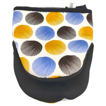 粉彩小兔 印花橡膠隔熱手套 短版 約15x18cm 餐廚烹調用  顏色隨機  1包