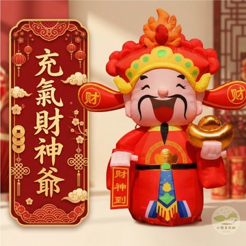🔥隔日到貨🔥卡通財神爺 新年佈置 新春擺設 充氣財神爺 大型財神爺 新年裝飾 福袋 過年大型裝置 店面擺飾 充氣福袋