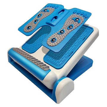 台灣橋堡 磁石按摩 平面止滑 2IN1 拉筋板 六種角度調整 SGS認證材質 永久保固  39 x 36 x 6cm  藍白色