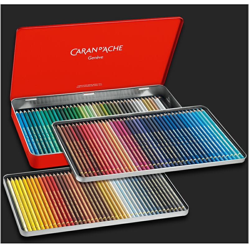 カランダッシュ CARAN d'ACHE パブロ PABLO 油性色鉛筆 0666-420 スプラカラー SUPRACOLOR SOFT 水溶性色鉛筆 3888-420 120色セット メタル缶