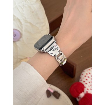 【台灣出貨】適用 APPLE WATCH kt猫鑲鑽錶帶 金屬錶帶 S11 10 9 8 SE 蘋果錶帶 42mm 錶鏈