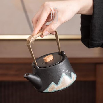 拾乙先生創意國風提梁泡茶壺單個家用防燙功夫茶具新中式陶瓷茶壺