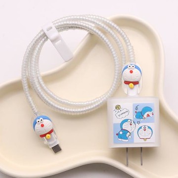 叮當貓16P數據線保護套15充電線防折斷貓咬14插頭殼ipad9適用蘋果