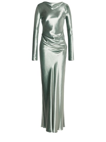 alberta ferretti long velvet dress