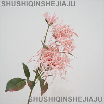 滿280元出貨 仿真花 假花 可開發票 北歐ins仿真花3頭針菊金絲菊家居裝飾花造景攝影軟裝婚慶假花擺設