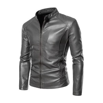 Leather jacket biker jacket 朋克美式修身皮衣夾克機車立領外套