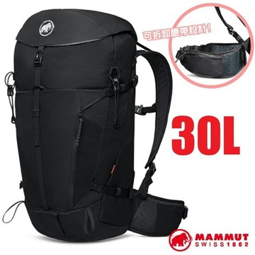 長毛象 新 Lithium 輕量登山健行背包 30L(附防水背包套)_黑