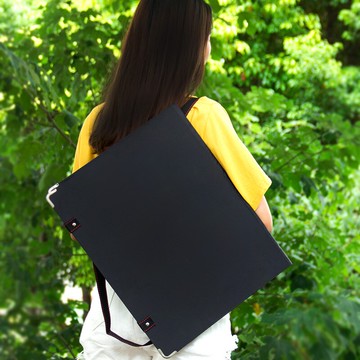 肩背式畫夾4k素描寫生畫板畫夾兒童初學者戶外便攜式收納防水畫袋雙肩背8k速寫板可裝紙折疊多功能帶兜美術生