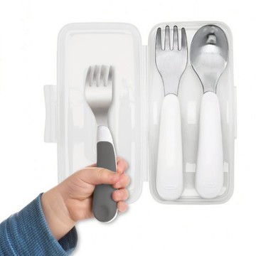 OXO隨行叉匙組(附盒子)-莓果粉