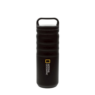 【National Geographic國家地理】提把不鏽鋼保溫水壺(540ml)經典黑