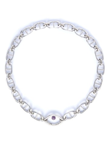 Capsule Eleven - Eye Opener Capsule Link necklace - men - Amethyst/Silver Plated Brass - One Size