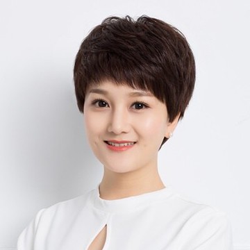 整頂假髮真髮短假髮-捲髮熟齡典雅自然女假髮2色73uu13【獨家進口】【米蘭精品】