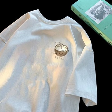 【台灣出貨】100%純棉 Oversize  黑色上衣 復古上衣 潮牌衣服 寬t 韓版男裝  帥氣男裝 咖啡色上衣 情侶