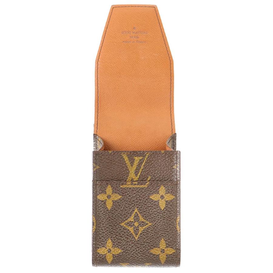 ルイヴィトン LOUIS VUITTON タバコケース エテュイ シガレット M63024 モノグラム ライン ブラウン 中古AB 272982