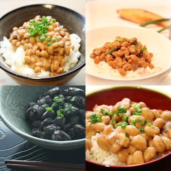 「パック納豆粒くらべ」粒の異なる4種類の納豆をパックで食べくらべ　〜創業100余年 水戸納豆の老舗「水戸元祖 天狗納豆」〜