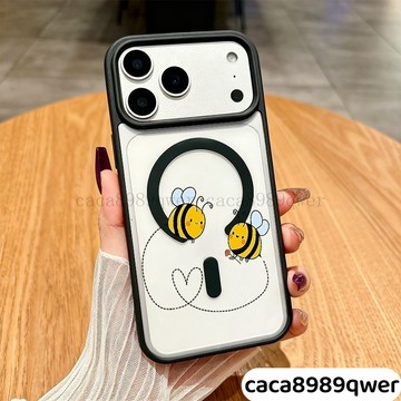 跳舞蜜蜂 馬卡龍磁吸充電蘋果18 適用iphone 17 pro max16 15 14 13 12 11手機殼防摔