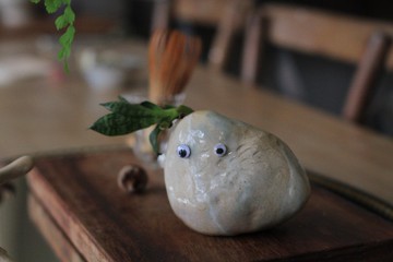 純手捏石頭造型陶瓷花器/花瓶/擺飾