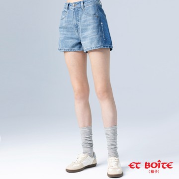 【新品涼夏消暑節↘驚喜價㊣】無彈雙色洗水丹寧繡花短褲 - BLUE WAY ET BOîTE 箱子