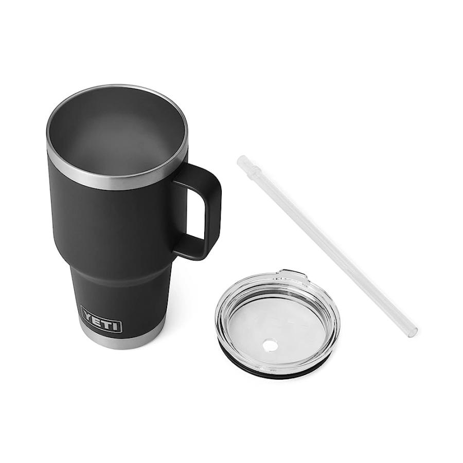 YETI RAMBLER 35 OZ STRAW MUG, VACUUM INSULATED, STAINLESS STEEL, BLACK