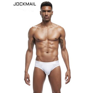 JOCKMAIL莫代爾三角內褲男士純色低腰吸汗性感提臀褲短褲頭三條