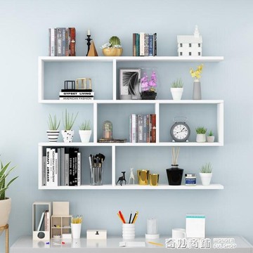 墻上置物架壁掛實木書架收納架墻面儲物櫃臥室簡約客廳吊櫃墻壁櫃 夏沐生活
